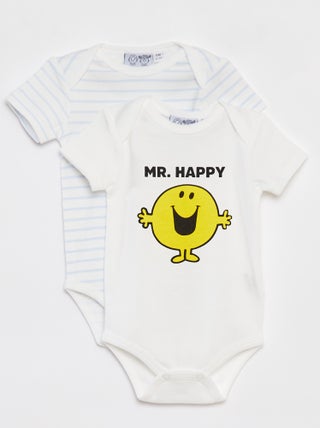 Body  'Monsieur Madame' 'Mr. Happy' à manches courtes et col US