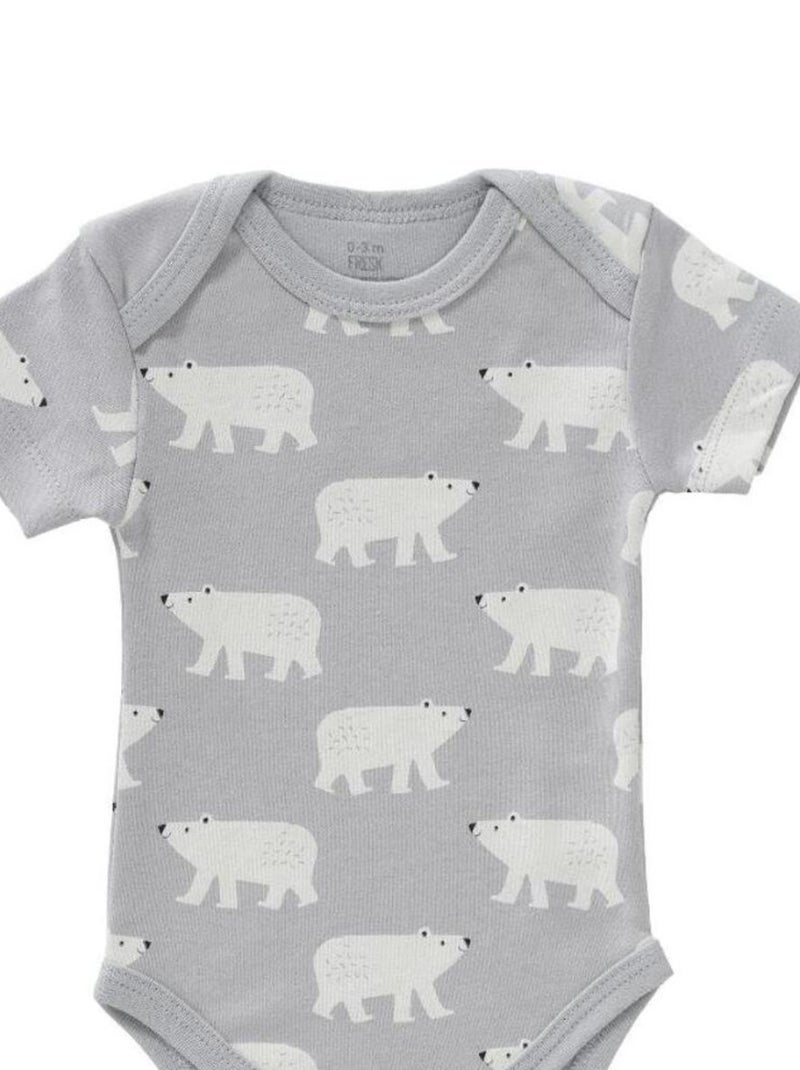 Body Ours Polaire en Coton Bio Gris - Kiabi