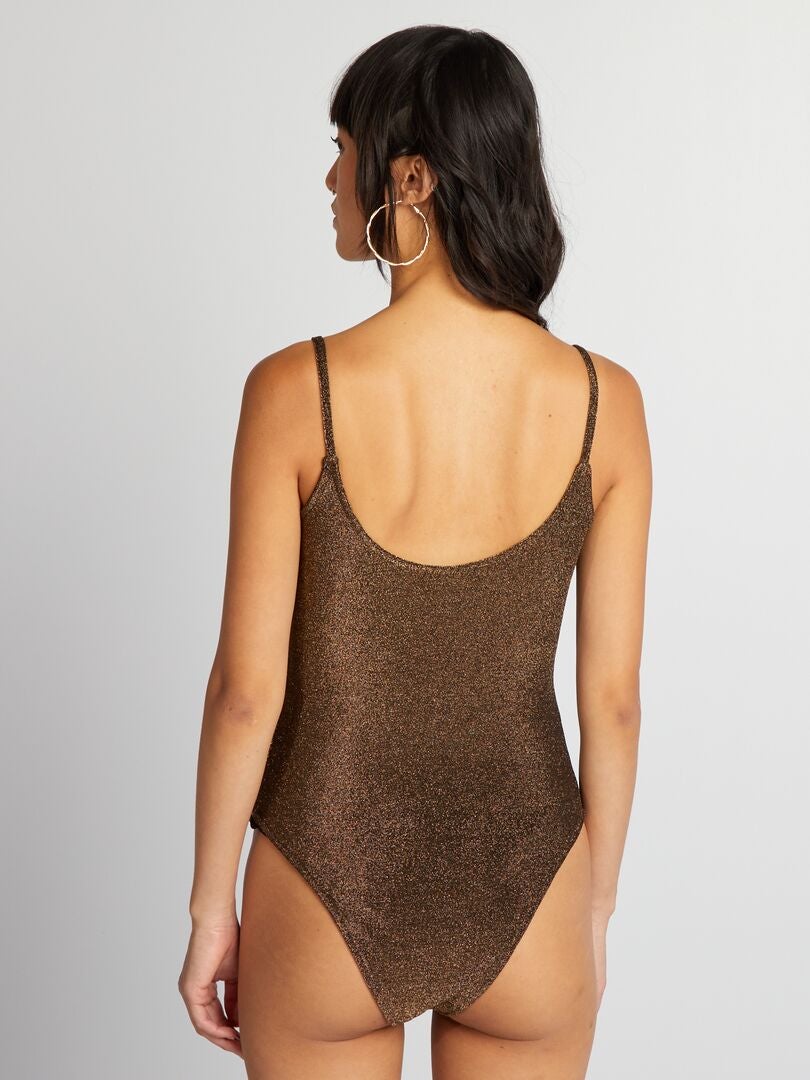 Body pailleté à fines bretelles - doré - Kiabi - 10.50€