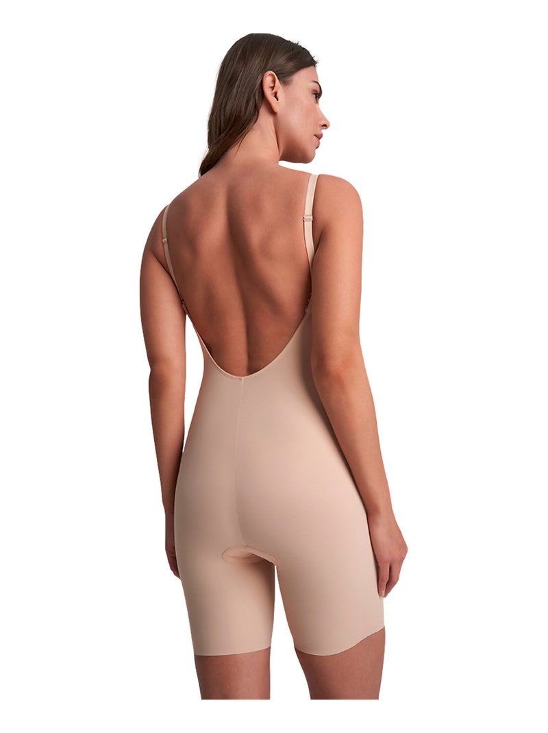 Body panty short sculptant décolleté V profond Sculpting Beige - Kiabi