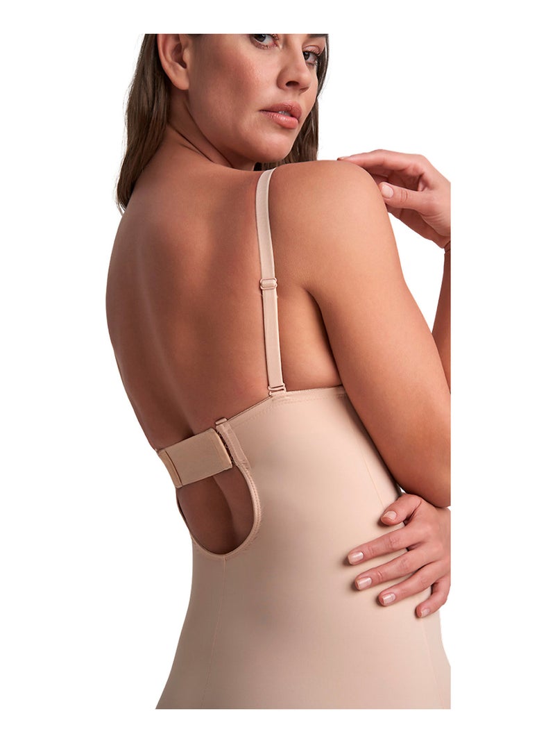 Body panty short sculptant décolleté V profond Sculpting Beige - Kiabi