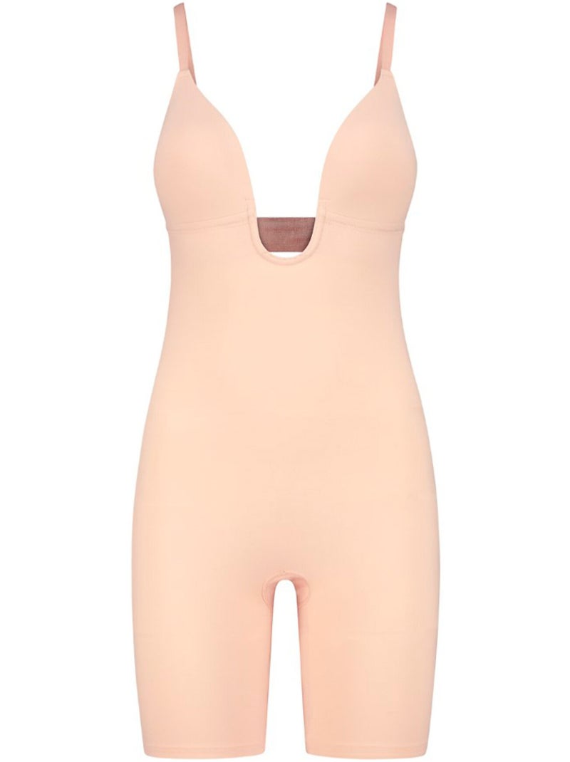Body panty short sculptant décolleté v profond sculpting Beige - Kiabi