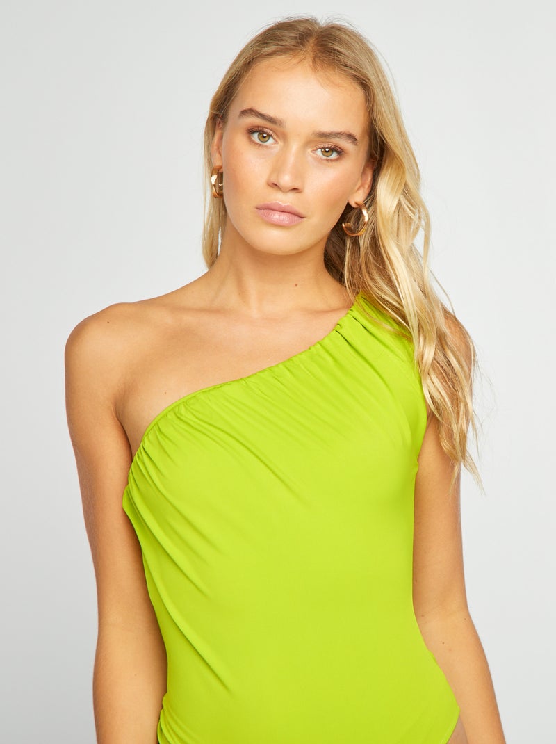 Body plissé asymétrique Vert - Kiabi