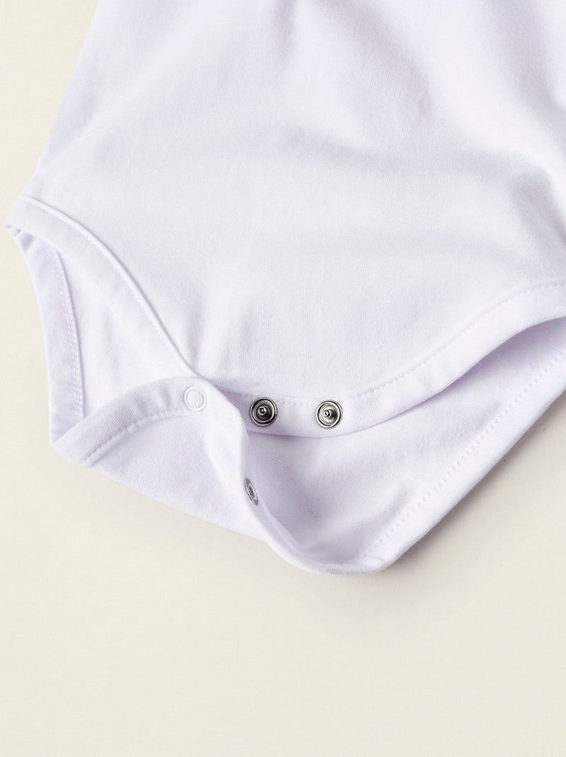 Body-polo à Manches Longues Blanc - Kiabi