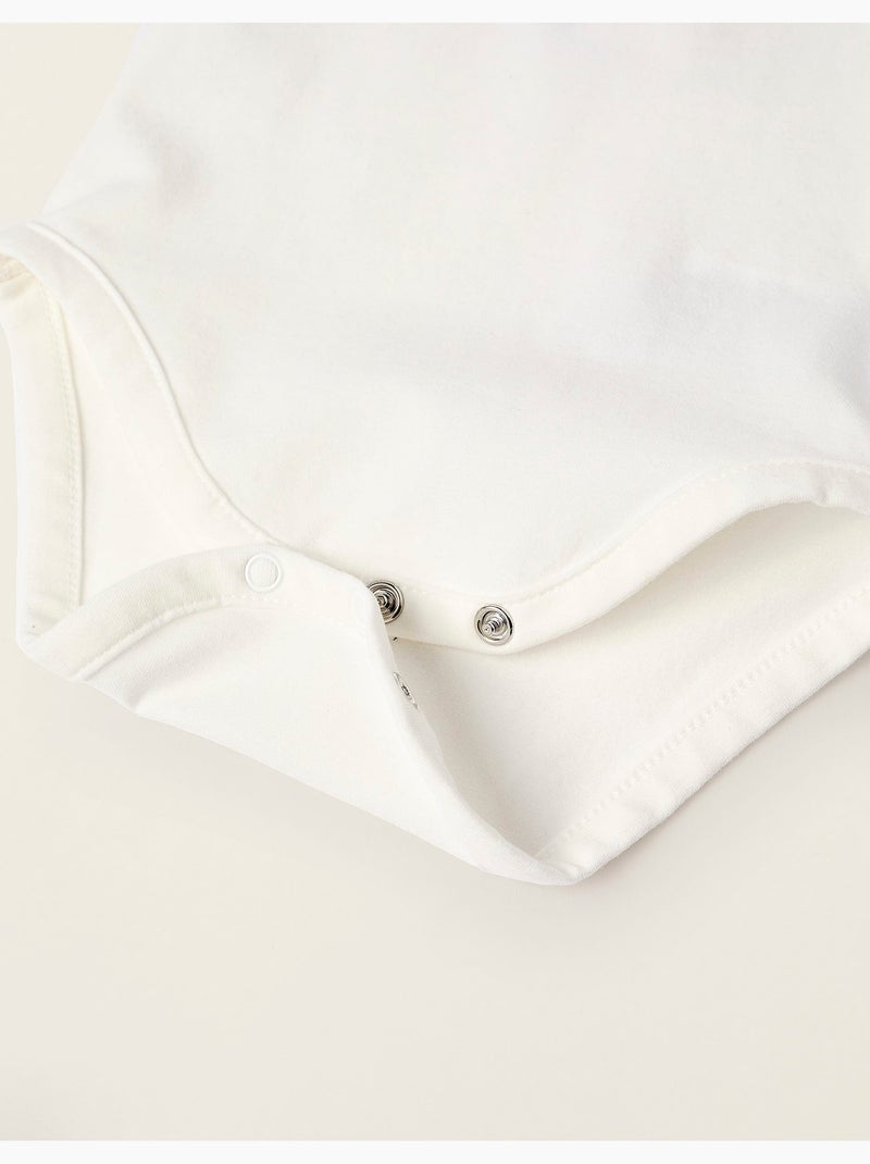 Body-Polo à Manches Longues Blanc - Kiabi