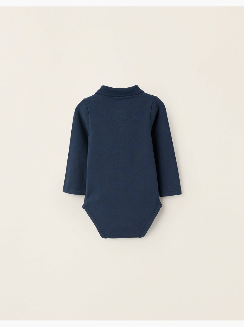 Body-Polo à Manches Longues Bleu foncé - Kiabi