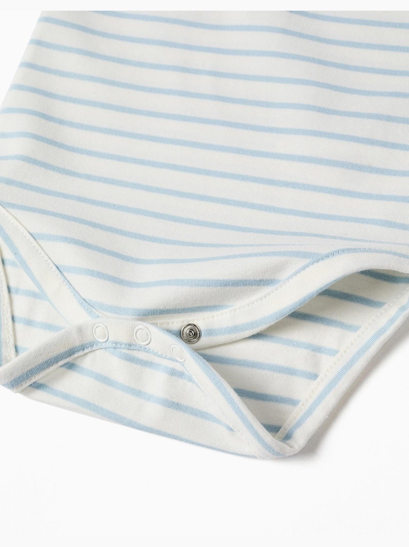 Body polo à manches longues et rayures Beige clair - Kiabi