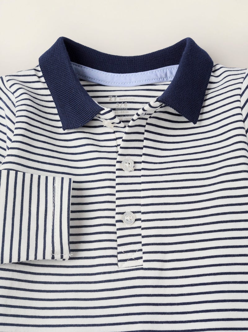 Body-Polo à Rayures Bleu foncé - Kiabi