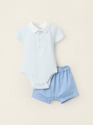 Body-polo à Rayures + Short en Jean