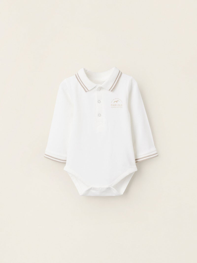 Body-Polo avec Imprimé Blanc - Kiabi