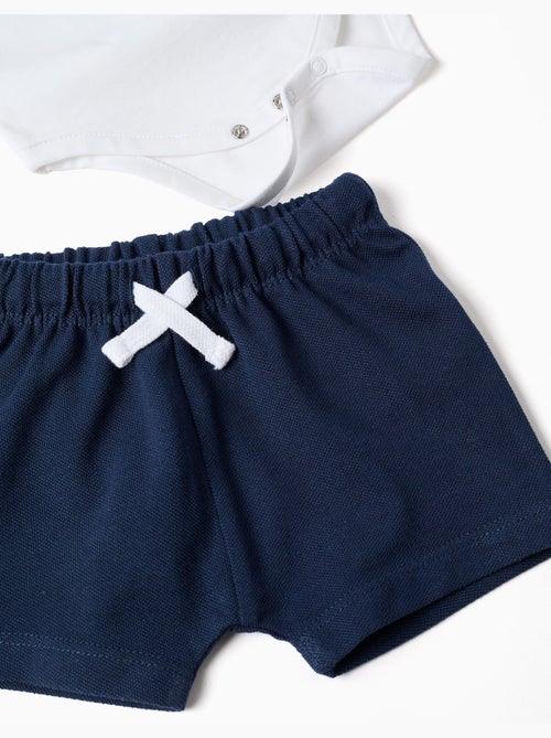 Body-polo avec imprimé Mickey + short - Kiabi
