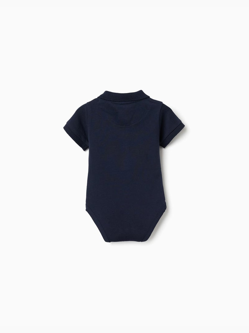 Body polo en coton à manches courtes Bleu foncé - Kiabi