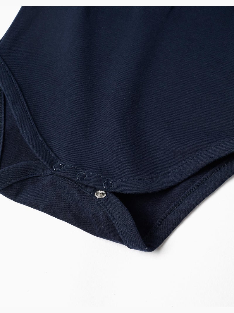 Body polo en coton à manches courtes Bleu foncé - Kiabi