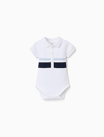 Body polo en coton à rayures