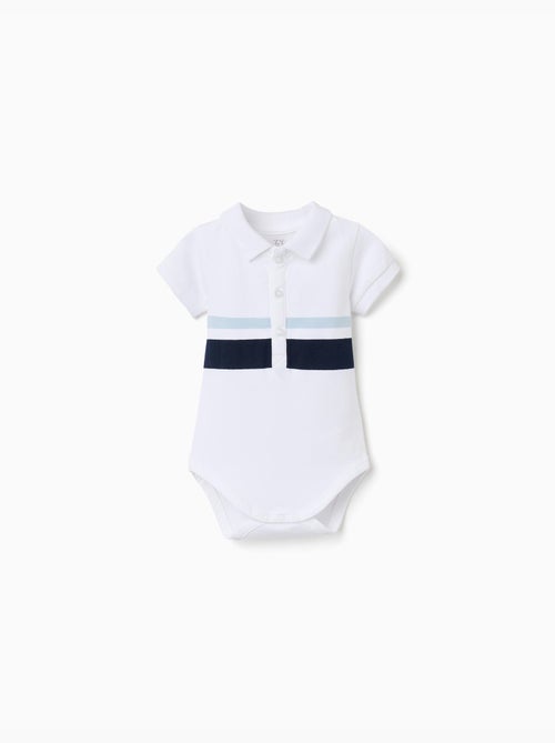 Body polo en coton à rayures - Kiabi