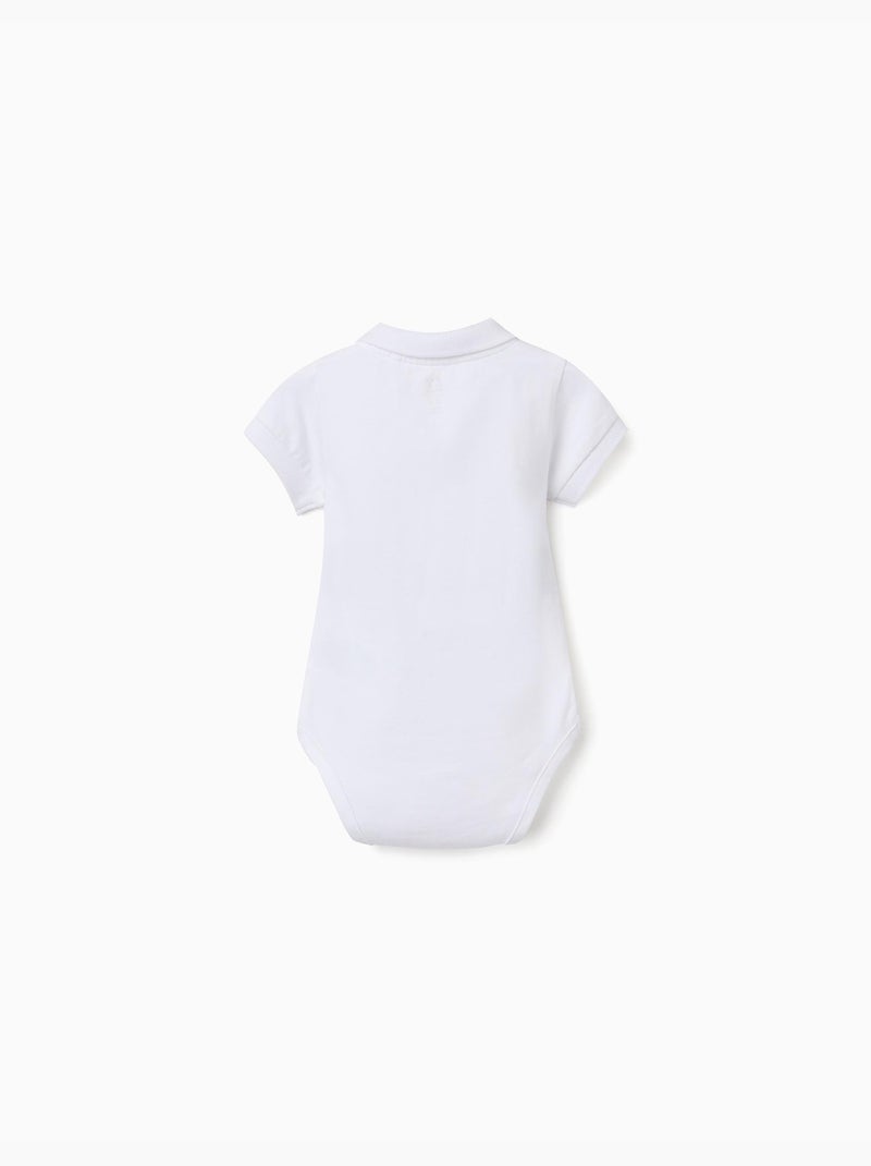 Body polo en coton à rayures Blanc - Kiabi