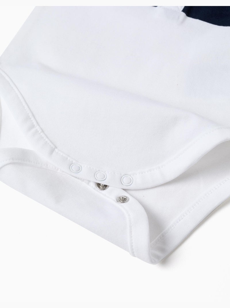 Body polo en coton à rayures Blanc - Kiabi