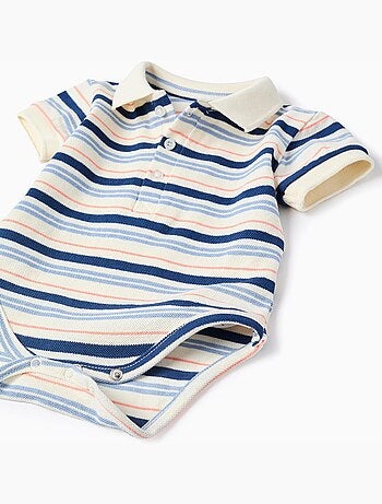 Body-polo en coton à rayures