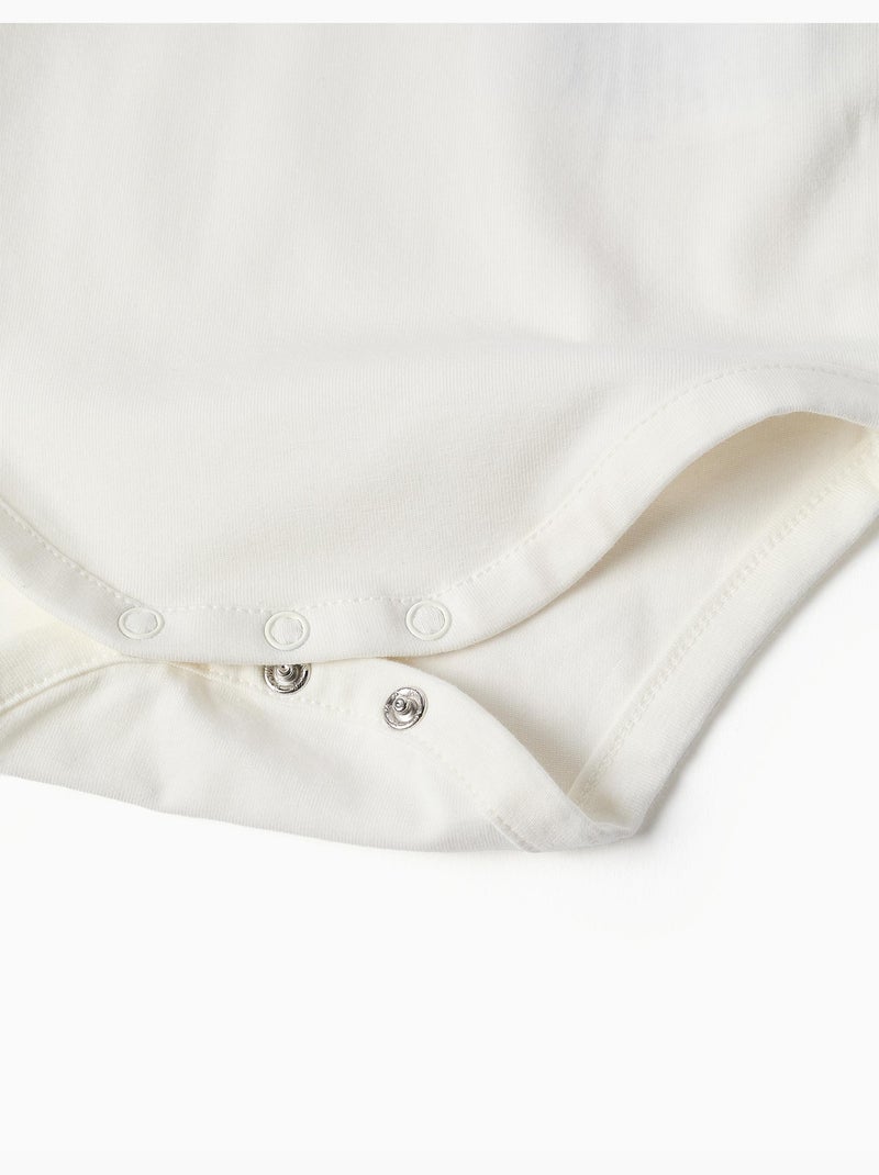 Body polo en coton avec col contrastant Blanc - Kiabi