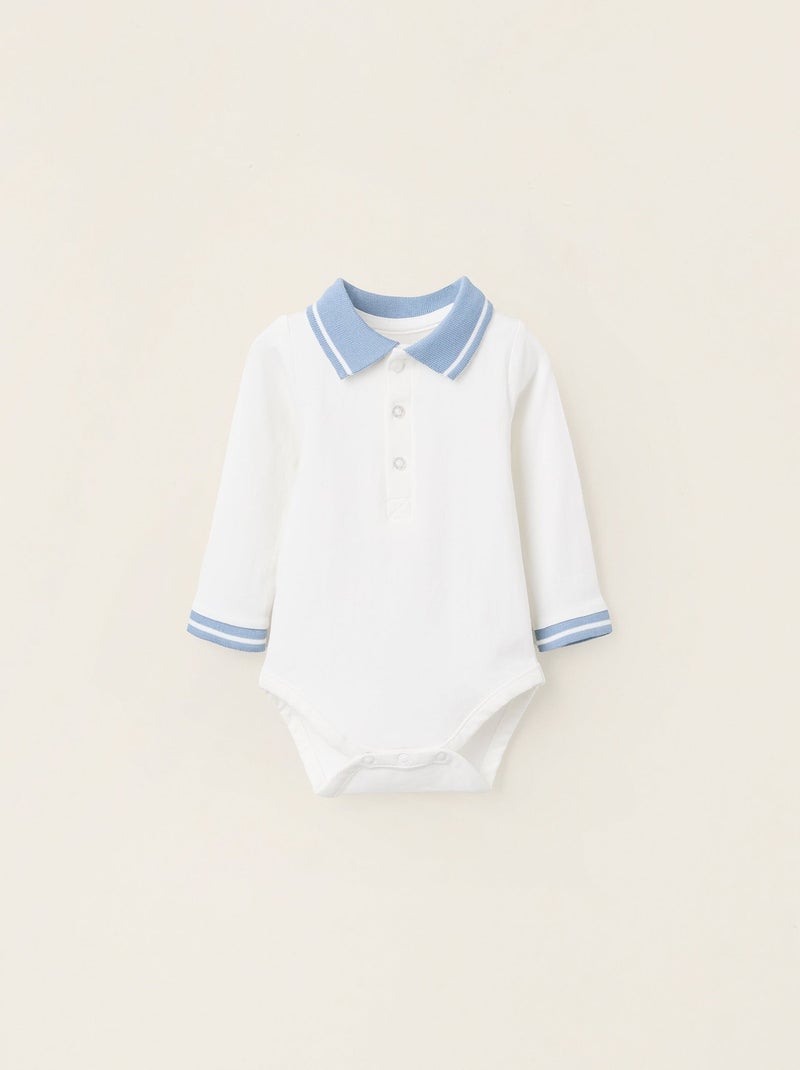 Body-Polo en coton Blanc - Kiabi