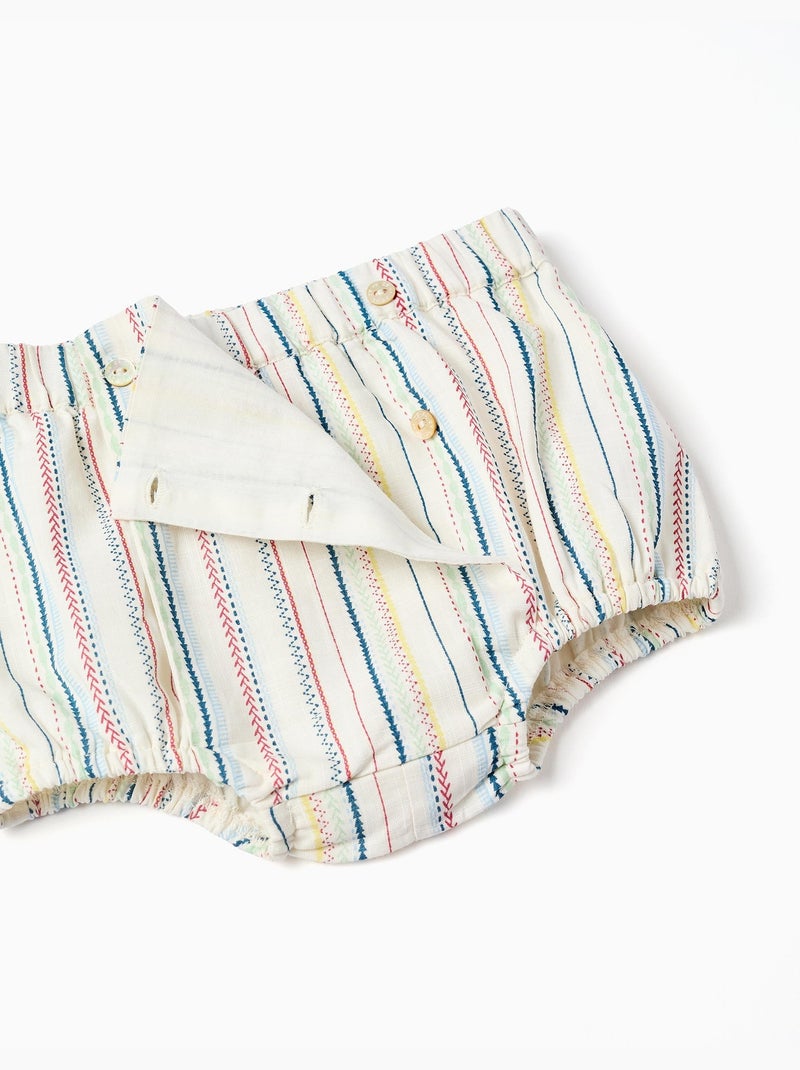 Body polo + short à rayures B&S Blanc - Kiabi