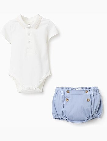 Body-polo + short en sergé