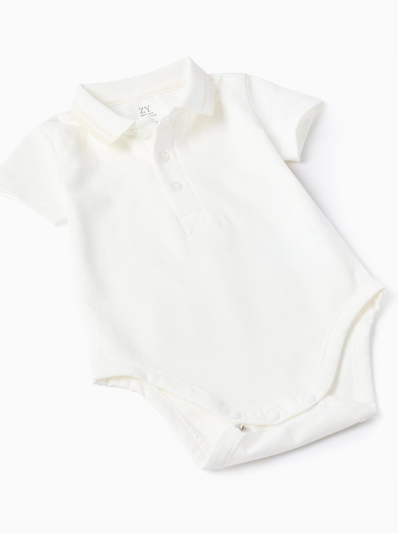 Body-polo + short en sergé Bleu clair - Kiabi