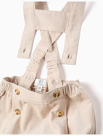 Body-polo + short en velours côtelé