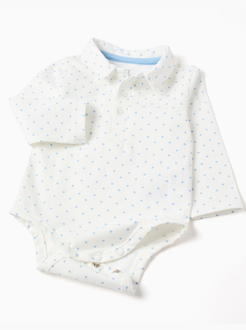 Body-polo + short en velours côtelé Gris clair - Kiabi