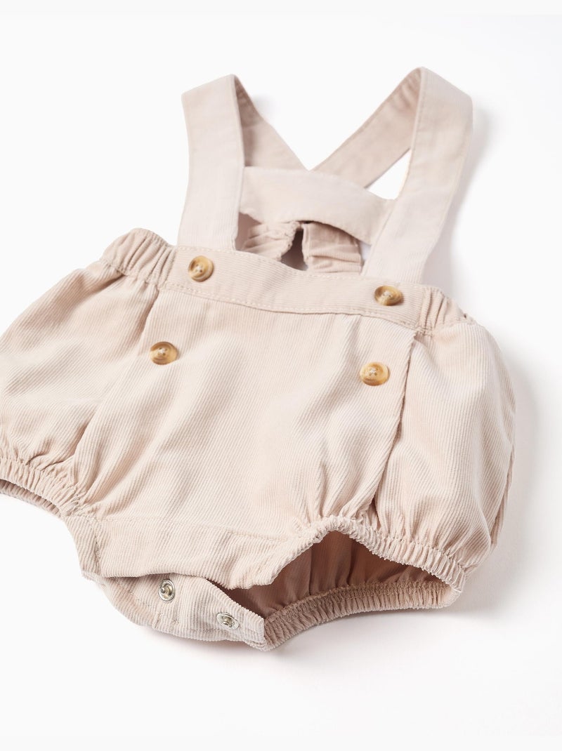 Body-polo + short en velours côtelé Gris clair - Kiabi