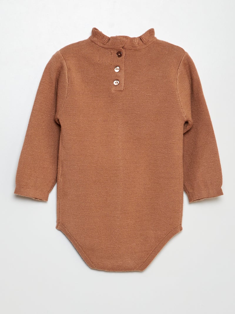 Body pull col volanté Marron - Kiabi
