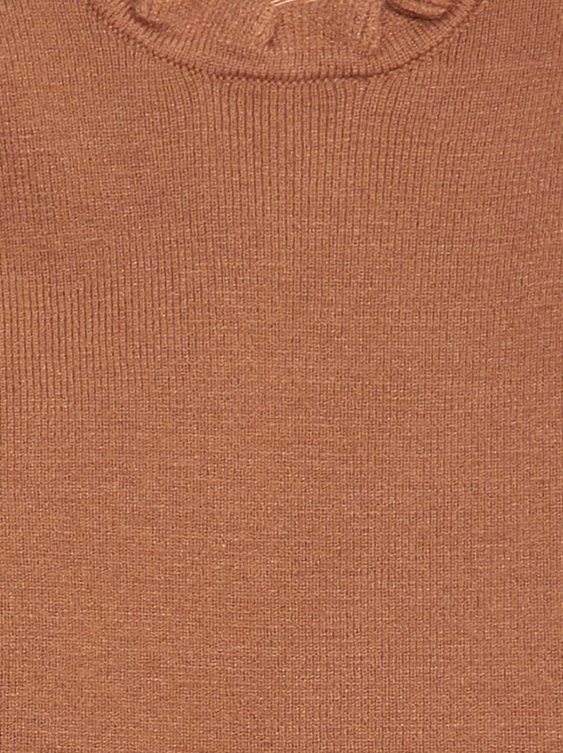 Body pull col volanté Marron - Kiabi