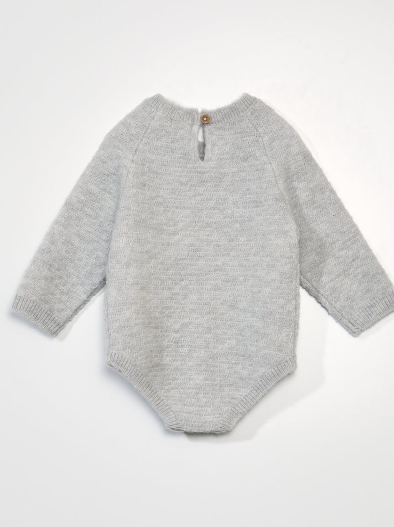 Pull Zara Fille Taille 9 Ans - Gris Fantaisie Avec Nœud Devant - Manches Longues