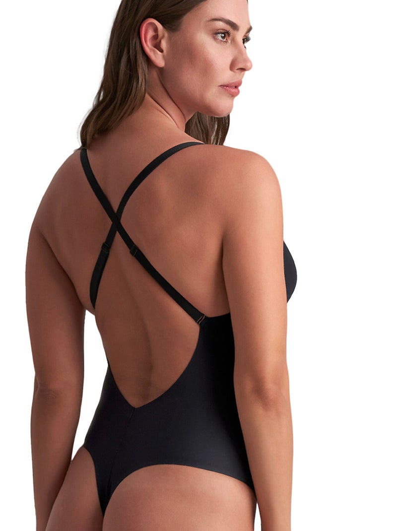 Body push-up décolleté plongeant à dos bas Shapewear Noir - Kiabi