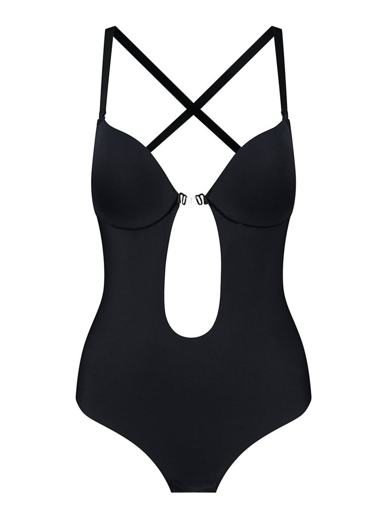 Body push-up décolleté plongeant à dos bas Shapewear Noir - Kiabi