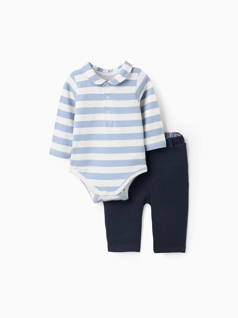 Body Rayé + Pantalon en Jersey Bleu foncé - Kiabi