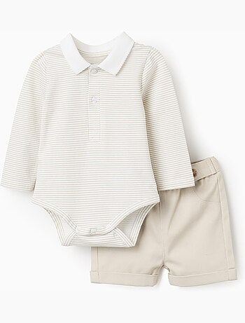 Body rayé + short en sergé