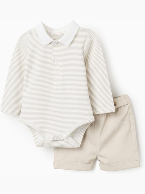 Body rayé + short en sergé - Kiabi