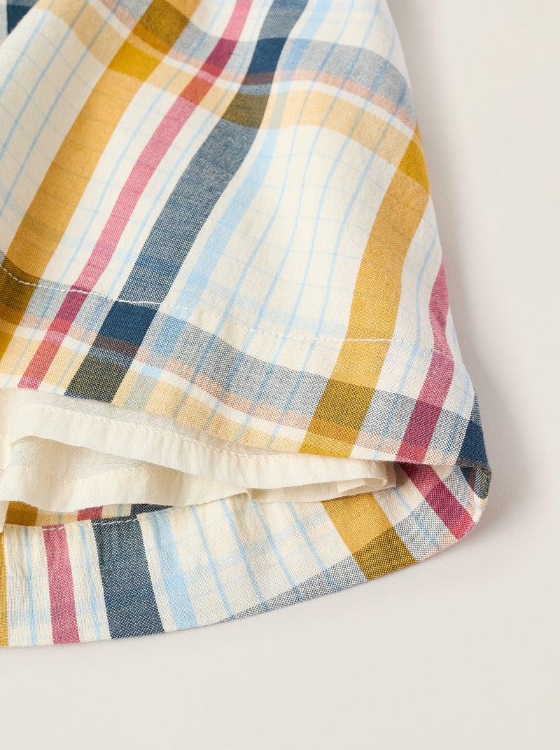 Body + Robe-Salopette à Carreaux Brothers & Sisters Blanc - Kiabi