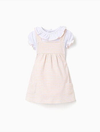 Body + robe salopette à rayures