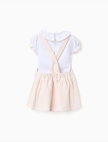 Body + robe salopette à rayures