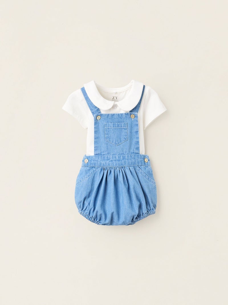 Body + Salopette en Jean Bleu clair - Kiabi