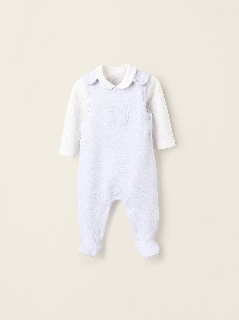 Body + Salopette Gris clair - Kiabi