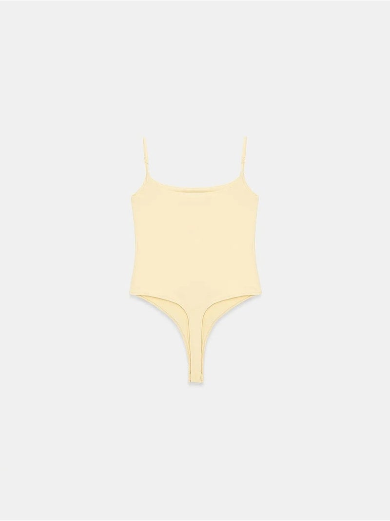 Body sans manches à col carré dilvin Jaune citron - Kiabi