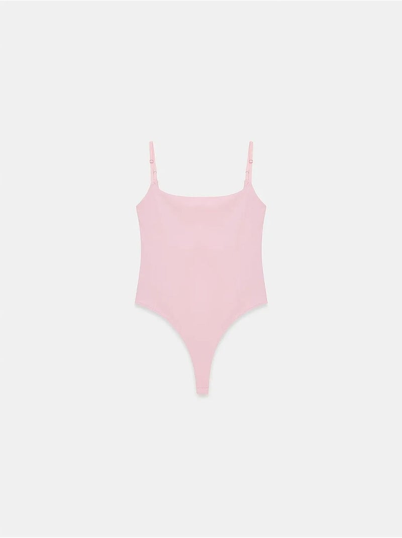 Body sans manches à col carré dilvin Rose dragée - Kiabi