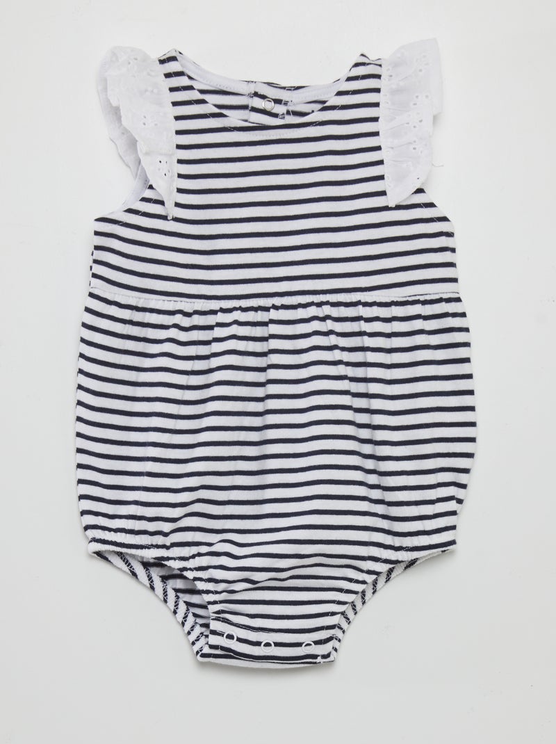 Body sans manches avec broderies anglaises Blanc - Kiabi