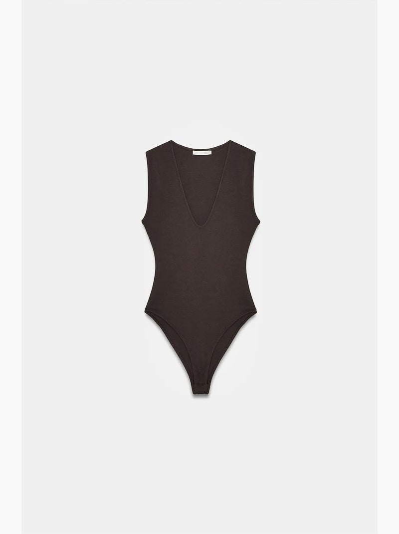 Body sans manches col u ajusté dilvin Noir - Kiabi