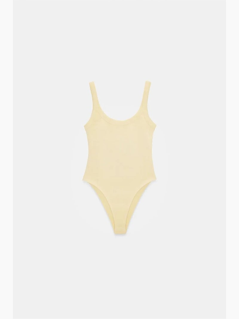 Body sans manches côtelé coton mélangé dilvin Beige clair - Kiabi