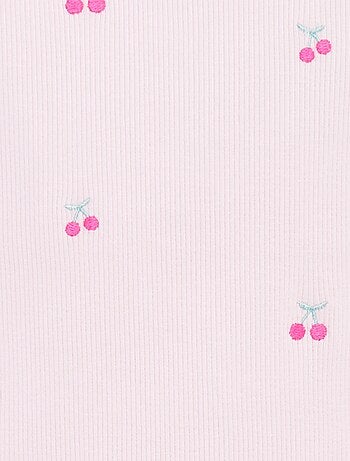 Body sans manches côtelé et brodé