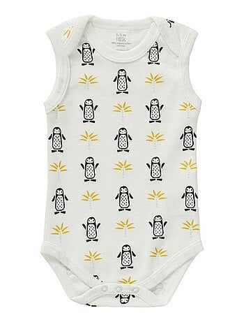 Body Sans Manches en Coton Bio - Pingouin